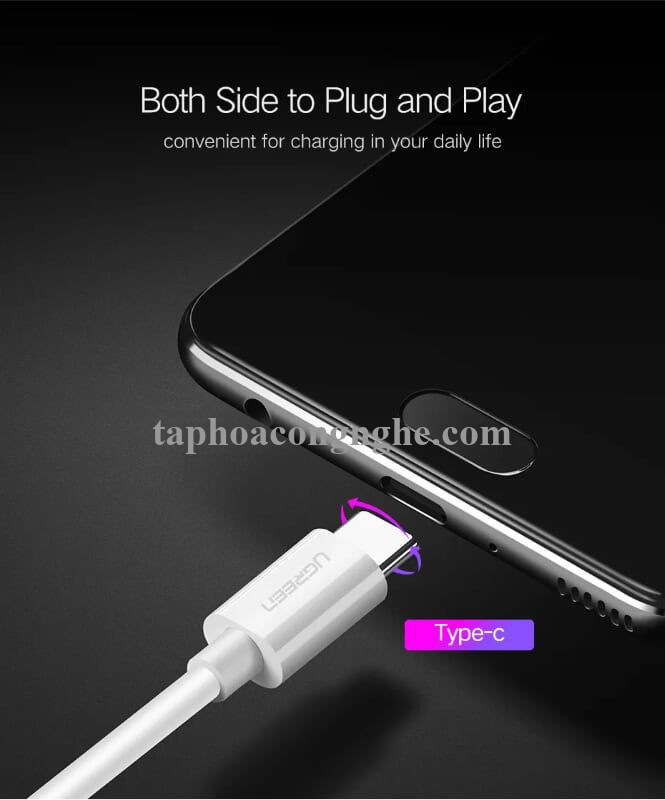 Ugreen 40887 0.5M 5A màu Trắng Dây USB sang USB Type-C vỏ ABS US253 30040887